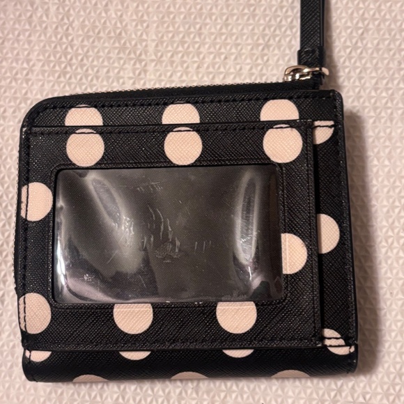 Kate Spade Polka Dots Black/White Full Zip and Snap Closure - Picture 2 of 5